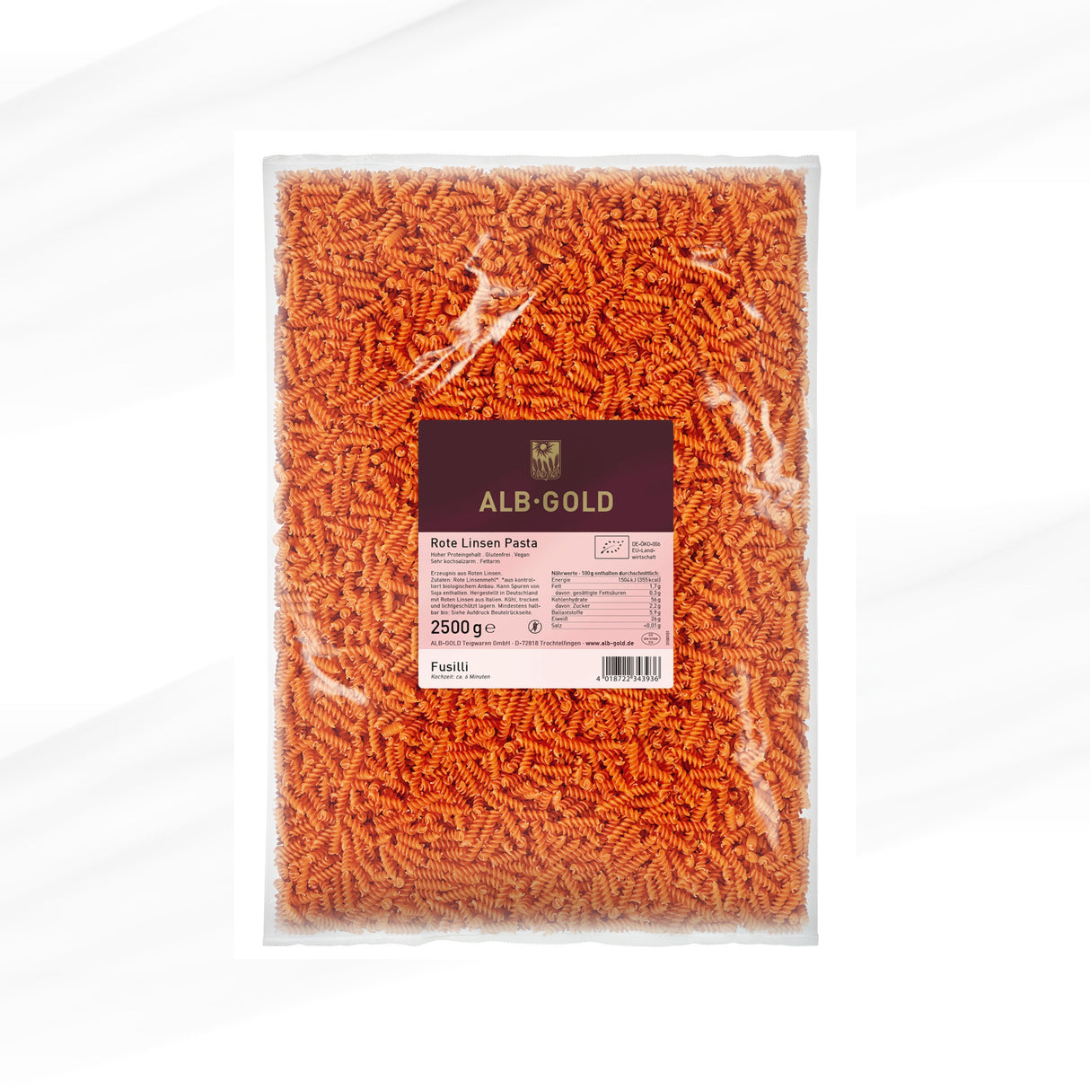ALB GOLD - Organic Red Lentil Fusilli - 2.5kg