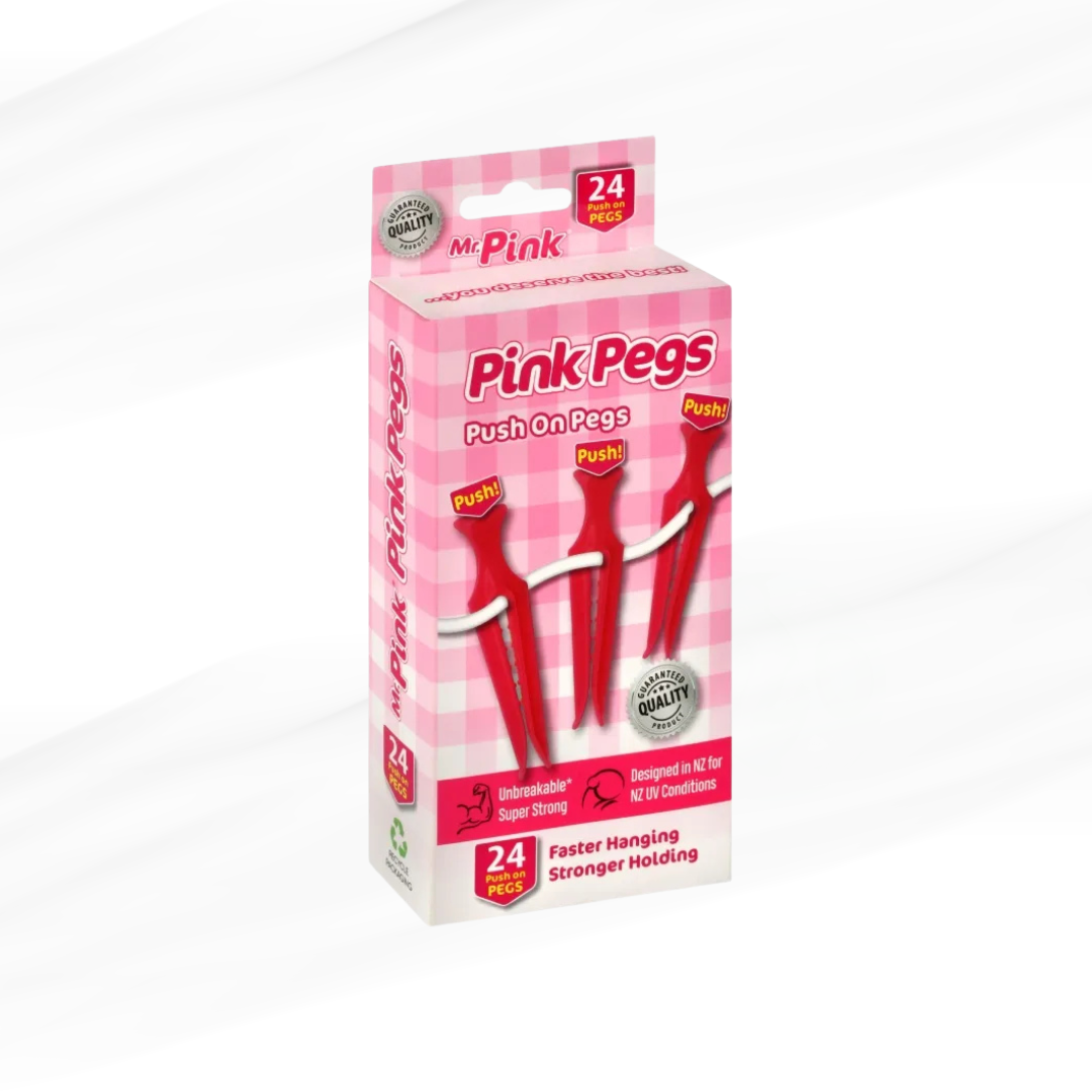 Mr Pink Push On Pegs 24pack