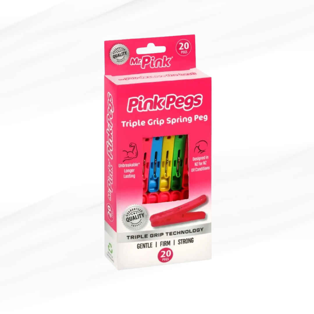 Mr Pink Triple Grip Spring Pegs 20pack